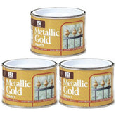 3X Metallic Gold Paint Tin 180ml Tin Paint